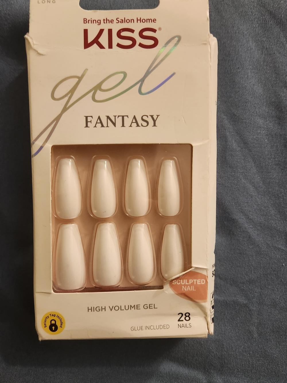 KISS Gel Fantasy Sculpted Nails – White (28 Pack)